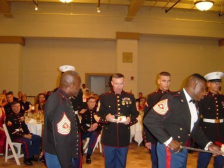 I was the oldest Enlisted at this years Ball, so I got an extra piece of cake to pass to the youngest Marine present.