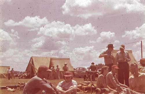 Black Hawk Rifle Club members at the 1947 Midwest Regional.